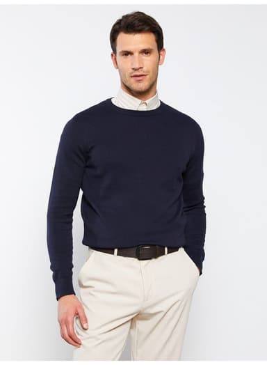 Crew Neck Long Sleeve Men's Knitwear Sweater thumbnail 1