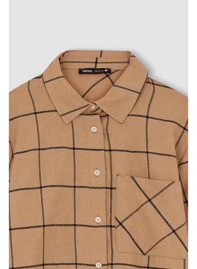 Woman Brown Long Sleeve Tunic LT.CAMEL thumbnail 4