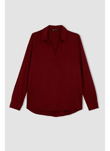 Woman Bordeaux Long Sleeve Blouse BORDEAUX thumbnail 2
